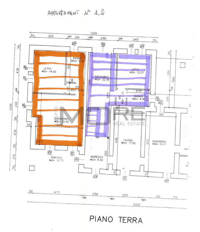 PIANO TERRA, vista dei due appartamenti